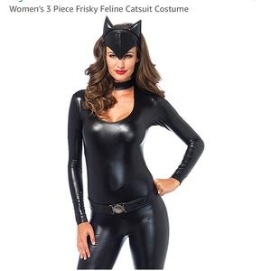 Cat suit/ shiny black bodysuit
